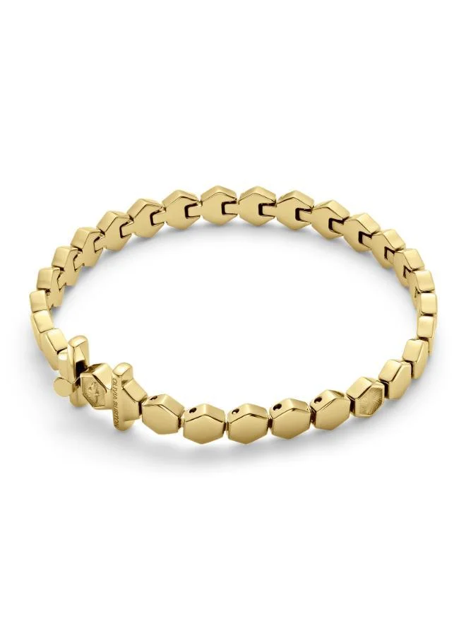 Olivia Burton Petite Honeycomb Collection Bracelet For Women In Yellow Gold With Hexagonal Charms - 24100300